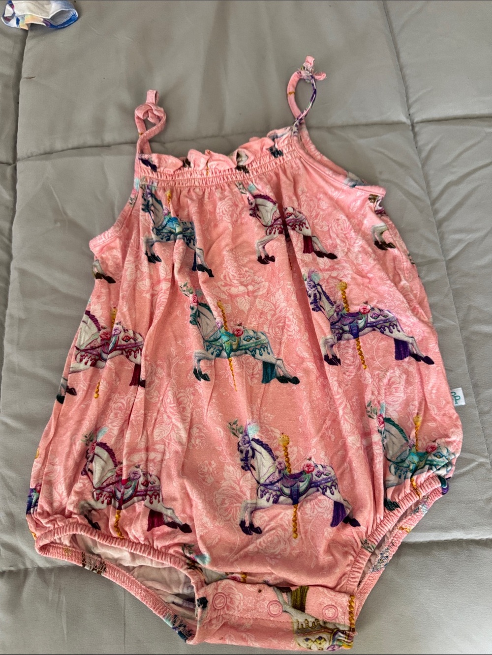 Posh Peanut Pink Carousel Horse Romper Tank